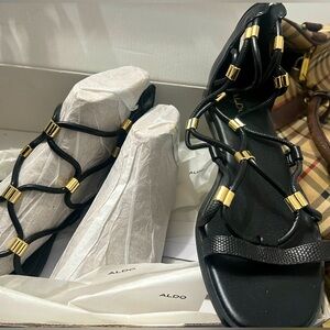 ALDO BLACK GLADIATOR SANDALS